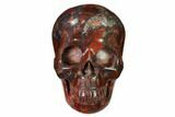 Realistic, Polished Red Picture Jasper Skull #150945-1